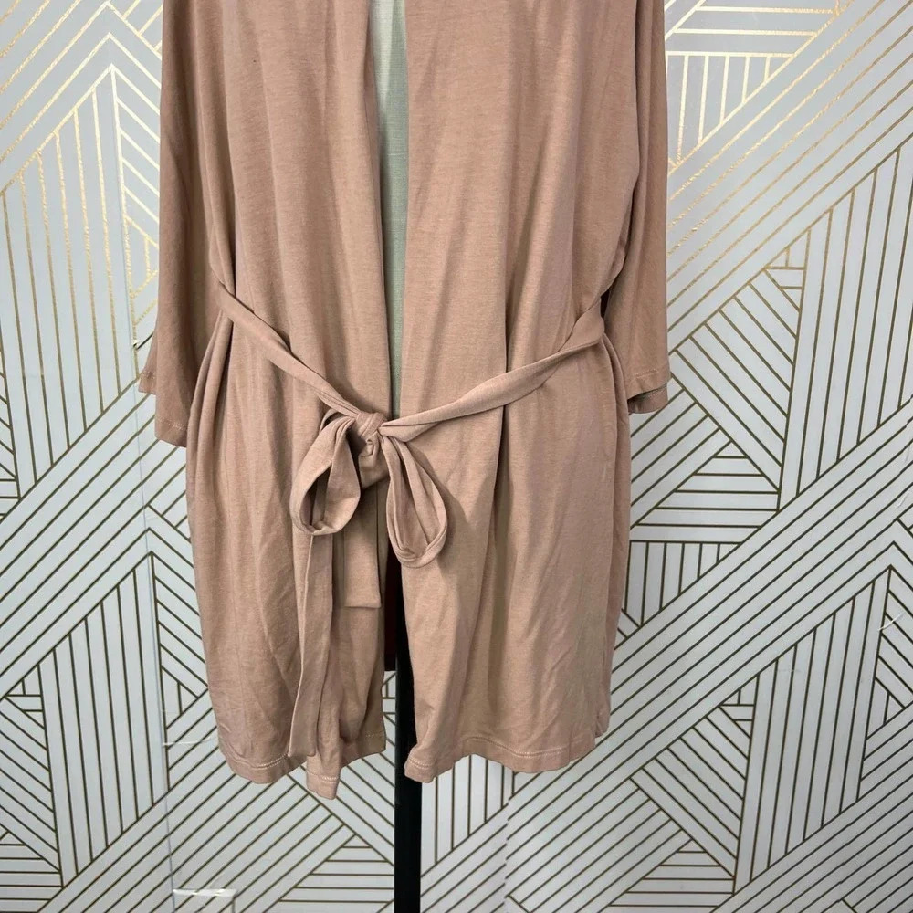 Miakoda Organic Cotton Kimono Robe Tan Size S/M — image 5 of 8